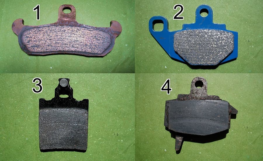 Comparativa de pastillas de freno nuevas y desgastadas